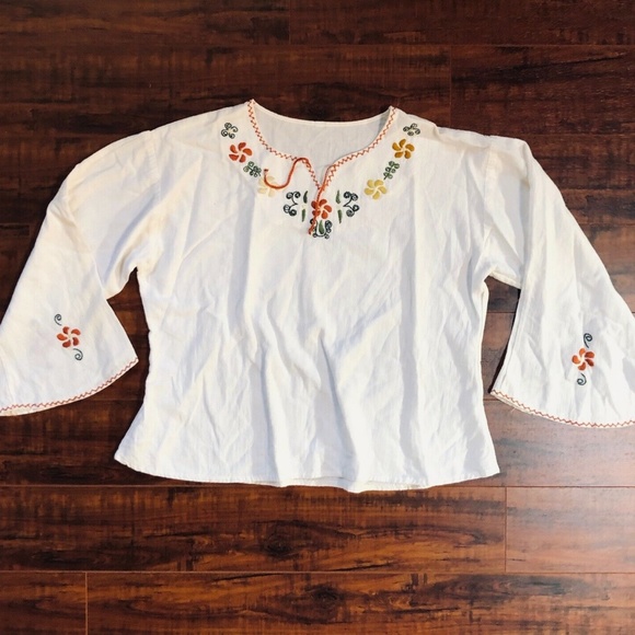 BoHo HIPPIE Embroidery Tunic Shirt Top - Picture 4 of 9